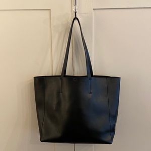 Travel Tote Large Black Leather